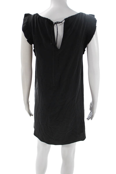 Comptoir Des Cotonniers Women Black Shift Tank Dress 100% Cotton Size 36
