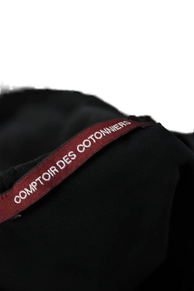 Comptoir Des Cotonniers Women Black Shift Tank Dress 100% Cotton Size 36