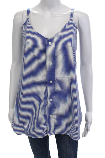 Kate McHale Jensen Women Blue Striped V-Neck Camisole Size M