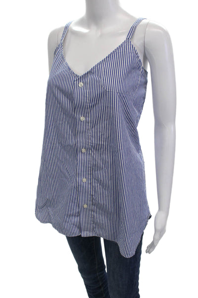 Kate McHale Jensen Women Blue Striped V-Neck Camisole Size M