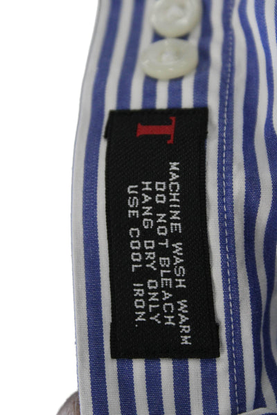 Kate McHale Jensen Women Blue Striped V-Neck Camisole Size M