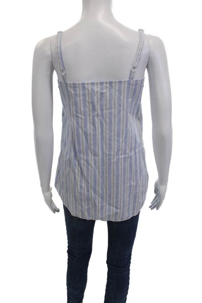 Kate McHale Jensen Women Striped Blue V-Neck Camisole Cotton 90s Size M