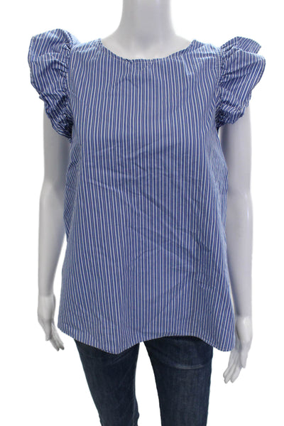 Kate McHale Jensen Women Striped Sleeveless Camisole Blouse Button-Up Size M