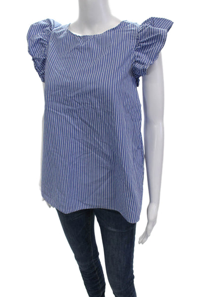 Kate McHale Jensen Women Striped Sleeveless Camisole Blouse Button-Up Size M