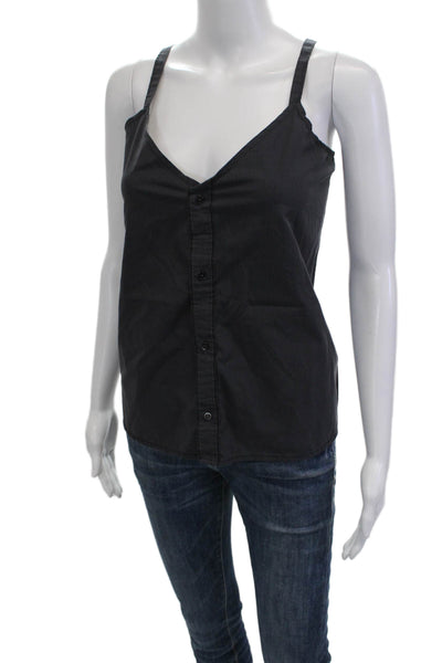 Kate McHale Jensen Women Striped Sleeveless Camisole Blouse Button-Up Size M