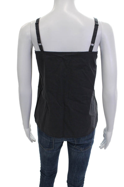 Kate McHale Jensen Women Striped Sleeveless Camisole Blouse Button-Up Size M