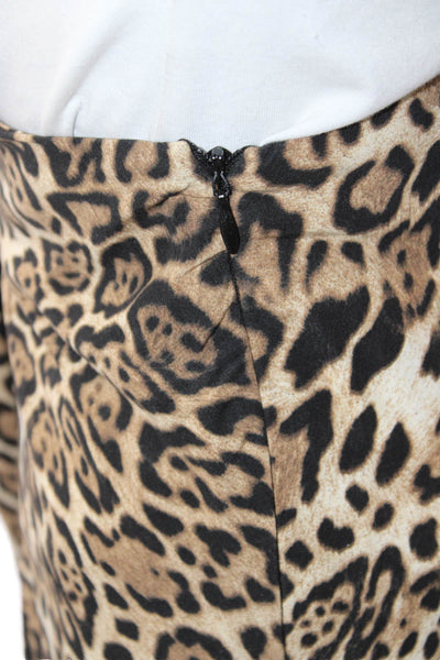 Zara Women A-Line Maxi Beige Animal Print Polyester Skirt Size XS