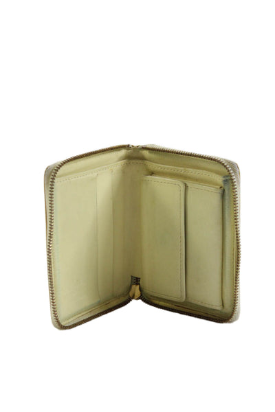 Louis Vuitton Womens Monogram Vernis Leather Compact Zippy Wallet Yellow 4"