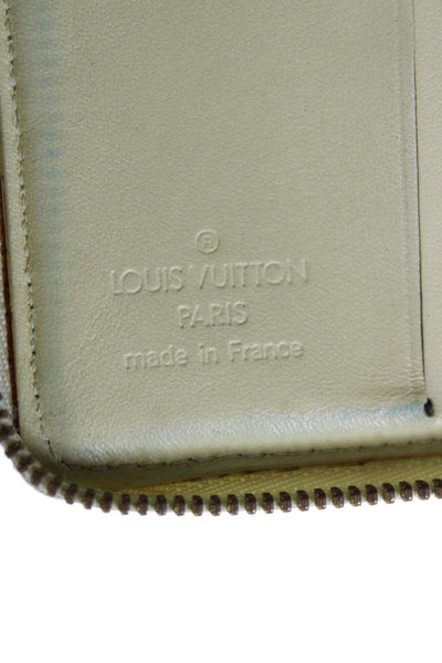 Louis Vuitton Womens Monogram Vernis Leather Compact Zippy Wallet Yellow 4"