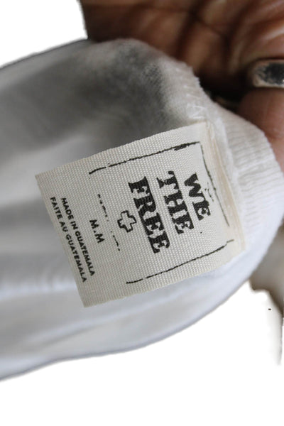 We The Free Womens Basic T-Shirt White Cotton Blend Short Sleeve Size M