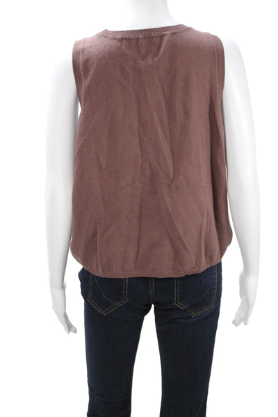 Nic + Zoe Women Brown Sleeveless Round Neck Tank Fall Size XL