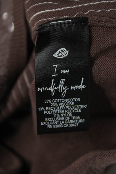 Nic + Zoe Women Sleeveless Crew Neck Brown Tank 90s Size L