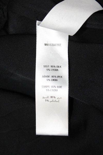 Opening Ceremony Womens Black Silk Lycra Collared Button-Up Long Sleeve Size 2