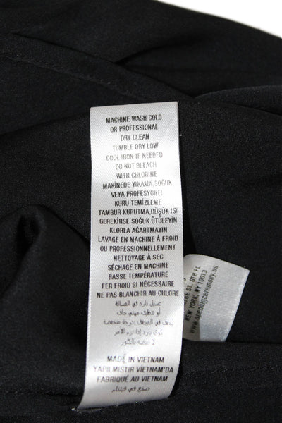 Opening Ceremony Womens Black Silk Lycra Collared Button-Up Long Sleeve Size 2