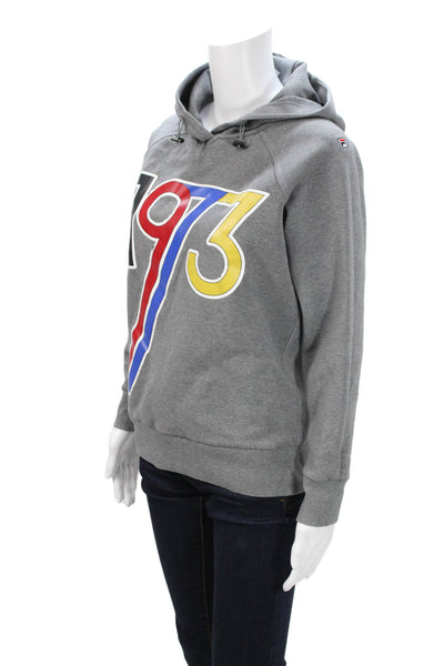Jason Wu x Fila Unisex Pullover Hoodie Gray Retro Graphic Drawstring Size M