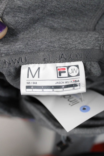 Jason Wu x Fila Unisex Pullover Hoodie Gray Retro Graphic Drawstring Size M