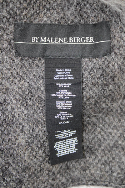 By Malene Birger Womens Animal Printed Knit Scarf Gray Black 84"x16"