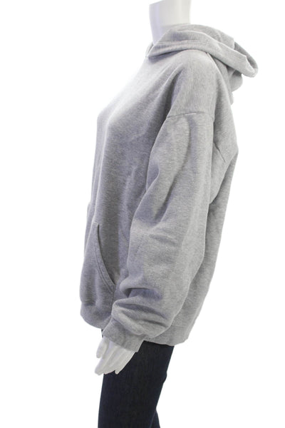 Skims Women Pullover Hoodie Gray Drawstring Long Sleeve Cotton Blend Size S