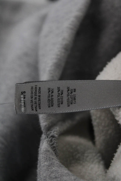 Skims Women Pullover Hoodie Gray Drawstring Long Sleeve Cotton Blend Size S