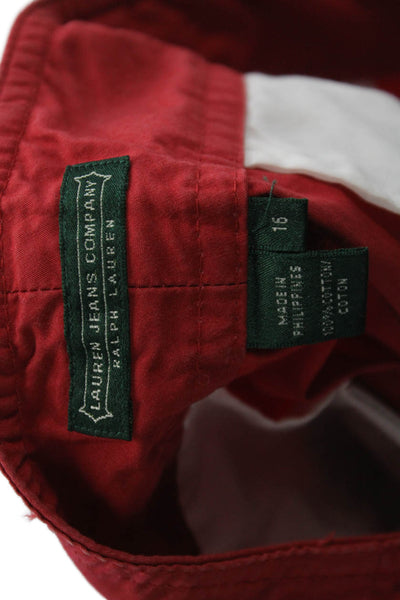 Lauren Jeans Company Womens Plus Cropped Cargo Pants Red 100% Cotton Size 16