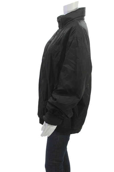 RLX Ralph Lauren Men's Black Nylon Windbreaker Zip Neck Long Sleeve Size 2XL