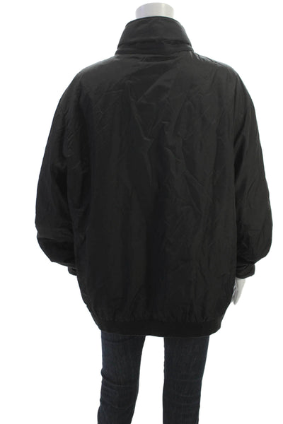 RLX Ralph Lauren Men's Black Nylon Windbreaker Zip Neck Long Sleeve Size 2XL