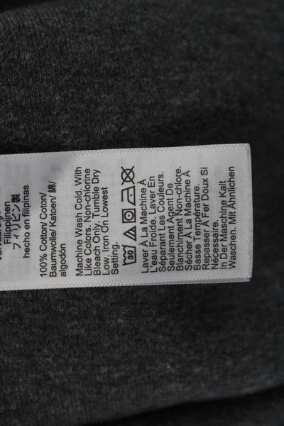 J Crew Men Gray Cotton Crewneck T Shirt Long Sleeve Solid Size L