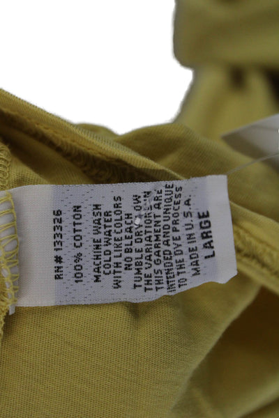Retro Brand Mens Yellow Graphic Beach T-Shirt 100% Cotton Crew Neck Size L