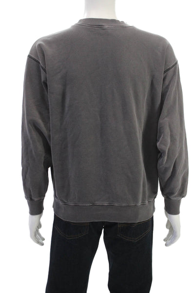 Elwood Mens Dark Gray 100% Organic Cotton Pullover Sweatshirt Crew Neck Size S