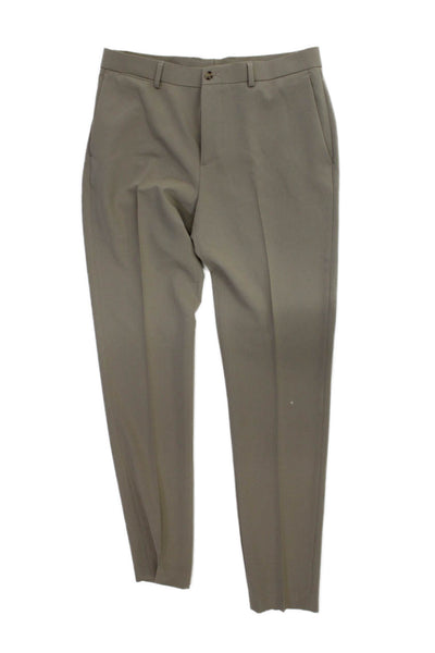 Zara Mens Khaki Dress Pants Beige Polyester Blend Button Fly Size 31