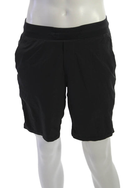 Lululemon Mens Black Nylon Blend Zip Shorts Sports Spring Size L
