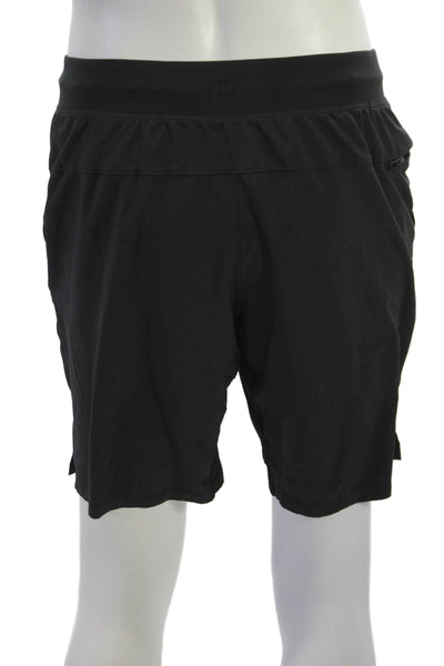 Lululemon Mens Black Nylon Blend Zip Shorts Sports Spring Size L