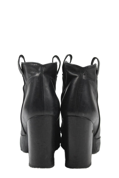 Laurence Dacade Womens Leather Western Ankle Boots Black Size 38.5 8.5