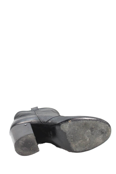 Laurence Dacade Womens Leather Western Ankle Boots Black Size 38.5 8.5