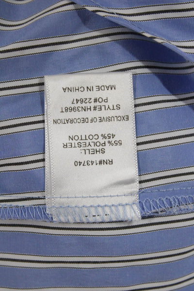 Vici Womens Collared Striped Button-Up Top Blue Long Sleeve Size XS