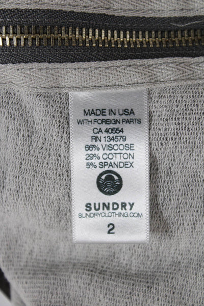 Sundry Women Camouflage Dark Gray Long Sleeve Sweatshirt Size 2