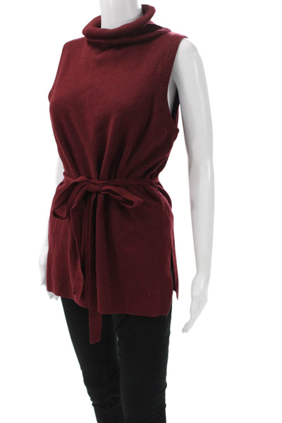 Anthropologie Women Red Turtleneck Pullover Vest Size S