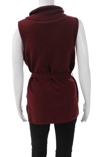 Anthropologie Women Red Turtleneck Pullover Vest Size S