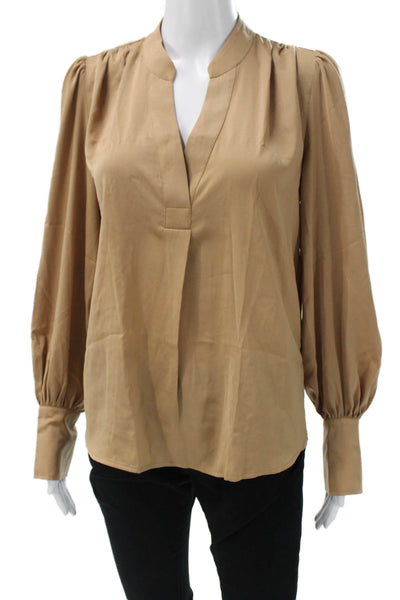 Banana Republic Women Beige Long Sleeve Classic Blouse 100% Polyester Size XS
