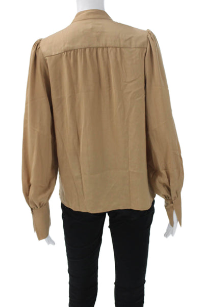 Banana Republic Women Beige Long Sleeve Classic Blouse 100% Polyester Size XS