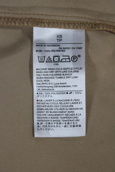 Banana Republic Women Beige Long Sleeve Classic Blouse 100% Polyester Size XS