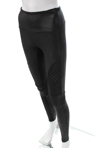 Spanx Women Black Jeggings Biker Solid 87% Nylon 13% Spandex Size M