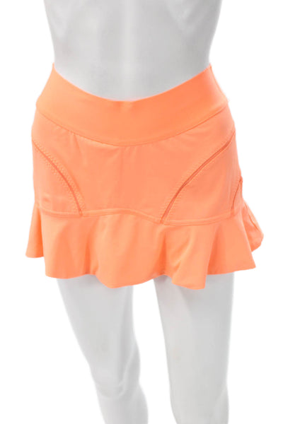 Adidas by Stella McCartney Women Mini Flare Skort Orange Nylon Blend Size 32