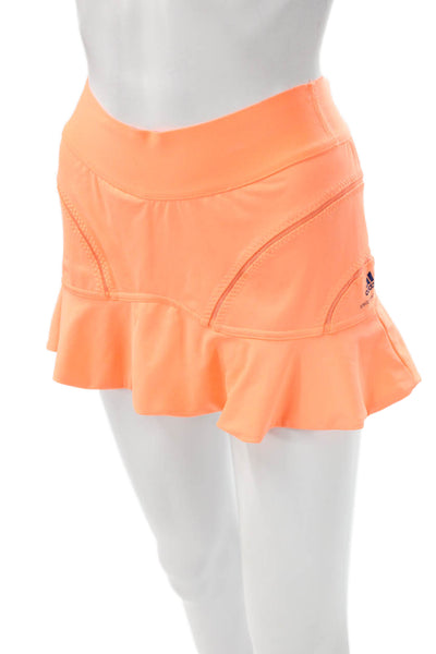 Adidas by Stella McCartney Women Mini Flare Skort Orange Nylon Blend Size 32
