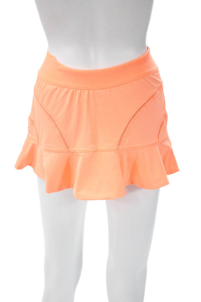Adidas by Stella McCartney Women Mini Flare Skort Orange Nylon Blend Size 32