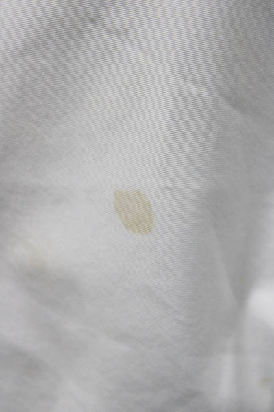 Zara Trafaluc Women Collared Button Up Cotton Short Sleeve White Top Size S