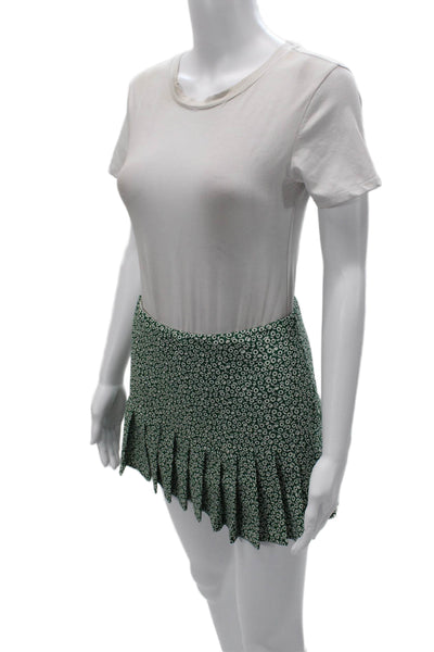 Tory Sport Women Pleated Floral Mini Skort Green Size XS