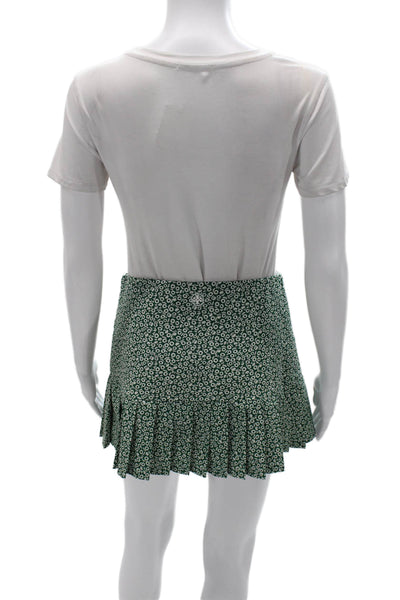 Tory Sport Women Pleated Floral Mini Skort Green Size XS