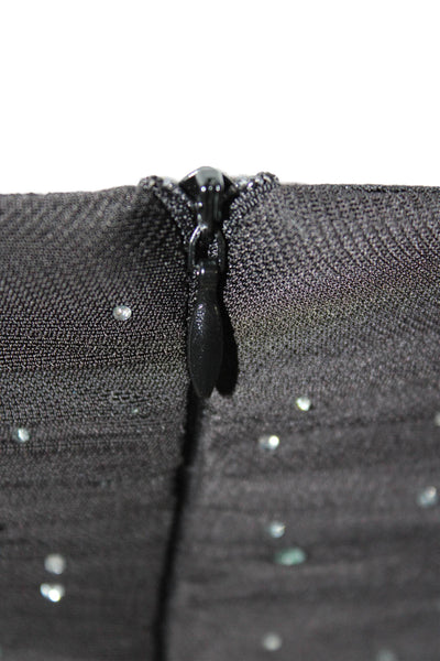 Lucy In the Sky Women Bodycon Mini Dress Black Polka Dot Tie Sleeveless Size S