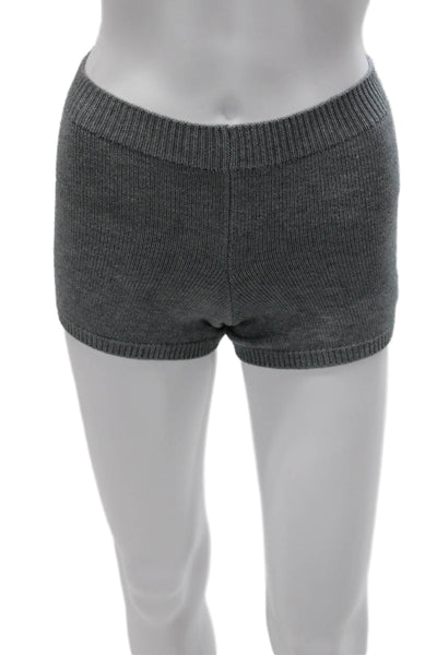Guizio Unisex Designer Solid Gray Shorts Size 2XS